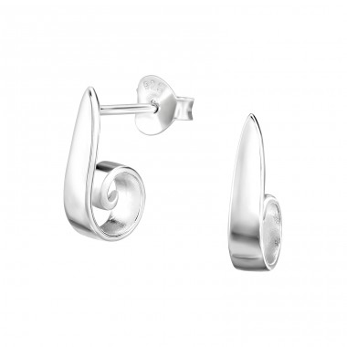 Spiral - 925 Sterling Silver Plain Ear Studs A4S48401