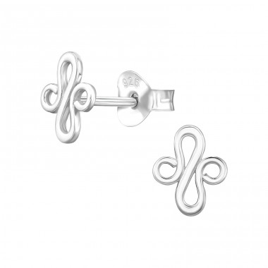 Cross - 925 Sterling Silver Plain Ear Studs A4S49202