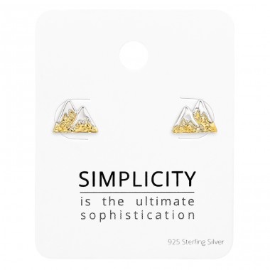  Golden Mountain Ear Studs - 925 Sterling Silver Jewellery Sets A4S49009