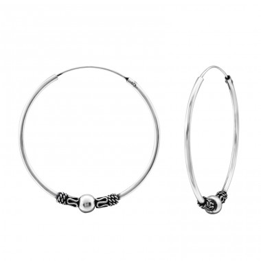 Bali - 925 Sterling Silver Bali Silver Hoops A4S1741