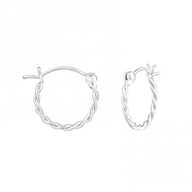 13mm - 925 Sterling Silver Bali Silver Hoops A4S37362