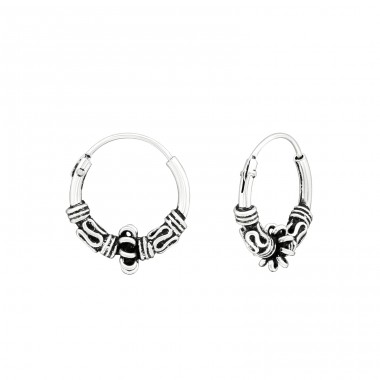 12mm Bali - 925 Sterling Silver Bali Silver Hoops A4S39909