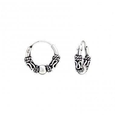 10mm Bali - 925 Sterling Silver Bali Silver Hoops A4S40451