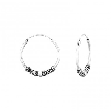 20mm Bali - 925 Sterling Silver Bali Silver Hoops A4S42791