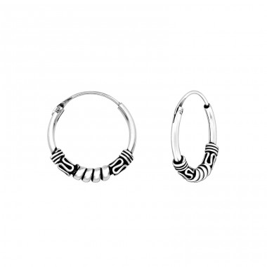 14mm Bali hoop - 925 Sterling Silver Bali Silver Hoops A4S43054