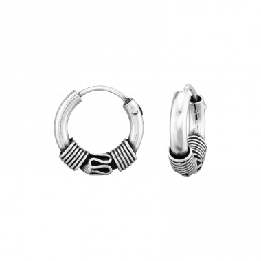 14mm Bali Ohrringe  - 925Er Silber Bali Silber Creolen A4S48595