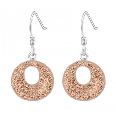 Round - 925 Sterling Silver Earrings with Crystal stones A4S15865