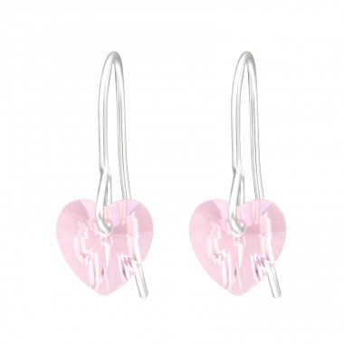 Heart crystal - 925 Sterling Silver Earrings With Crystal Stones A4S45883