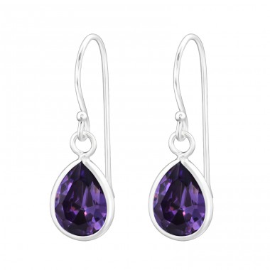 7x9mm Teardrop zirconia - 925 Sterling Silver Earrings With Zirconia Stones A4S13381