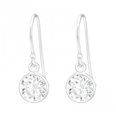 7x7mm Round Zirconia - 925 Sterling Silver Earrings With Zirconia Stones A4S18002