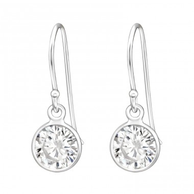 7x7mm Round Zirconia - 925 Sterling Silver Earrings With Zirconia Stones A4S18002