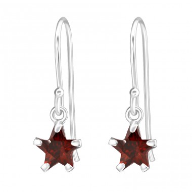 Star - 925 Sterling Silver Earrings with Zirconia stones A4S23319