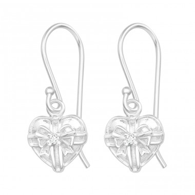 Heart - 925 Sterling Silver Earrings with Zirconia stones A4S40125