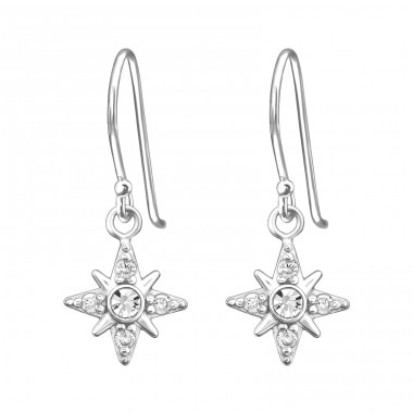 Northern Star - 925 Sterling Silver Earrings with Zirconia stones A4S44314