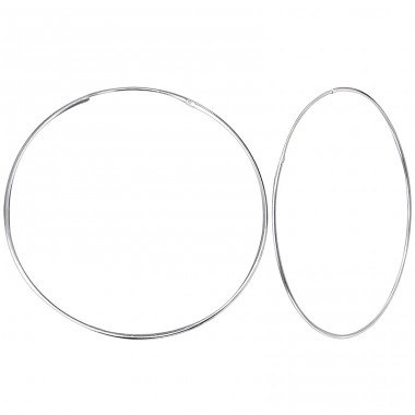 50mm Plain - 925 Sterling Silver Ear Hoops A4S12502