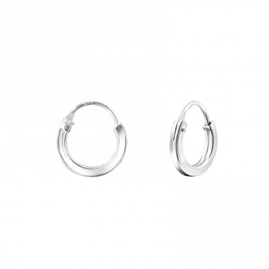 Plain - 925 Sterling Silver Ear Hoops A4S14997