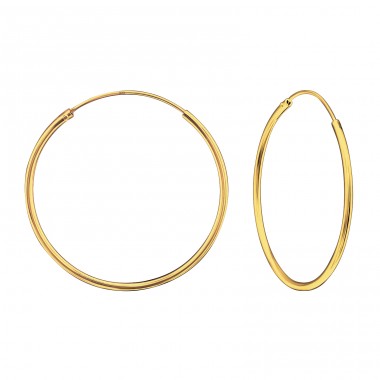 30mm golden hoop - 925 Sterling Silver Ear Hoops A4S15329