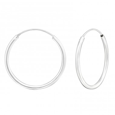 30mm Plain thick hoop - 925 Sterling Silver Ear Hoops A4S1716