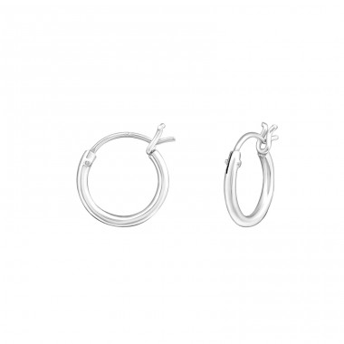 French Lock - 925 Sterling Silver Ear Hoops A4S18216