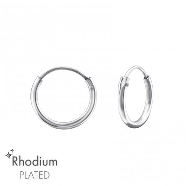 12mm classic hoops - 925 Sterling Silver Ear Hoops A4S18218