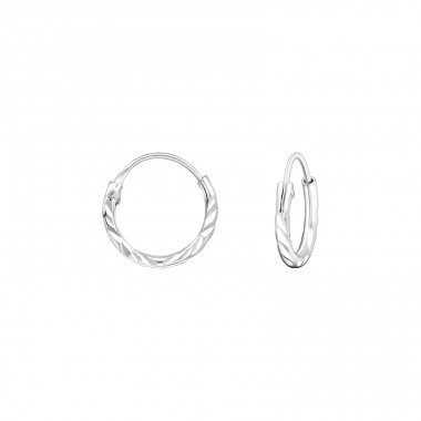 Twisted - 925 Sterling Silver Ear Hoops A4S20028