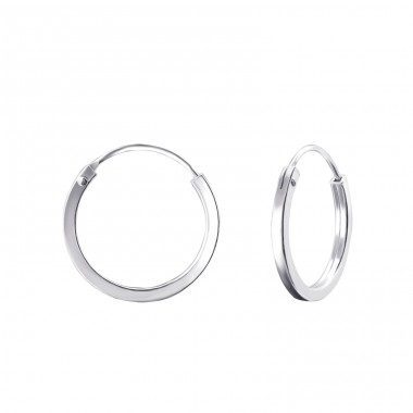 Round 16mm - 925 Sterling Silver Ear Hoops A4S22685