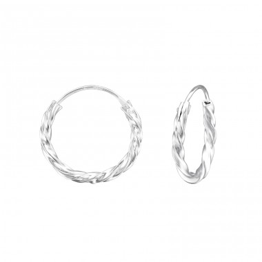 Twisted 16mm - 925 Sterling Silver Ear Hoops A4S31872