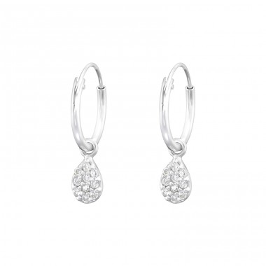 Hanging Pear - 925 Sterling Silver Ear Hoops A4S36806