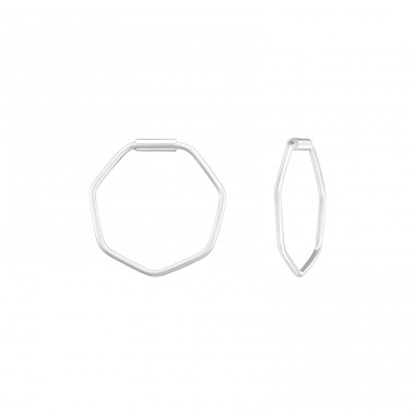 Geometric - 925 Sterling Silver Ear Hoops A4S39123