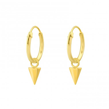 Golden Triangle - 925 Sterling Silver Ear Hoops A4S39687