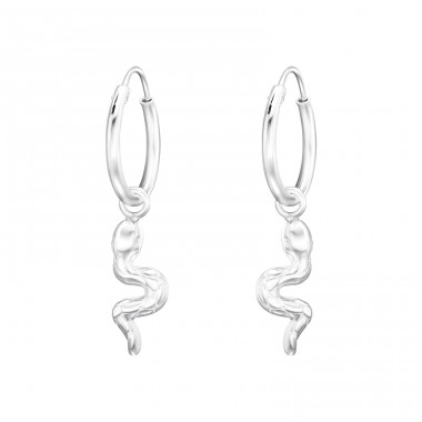 Hanging Snake - 925 Sterling Silver Ear Hoops A4S41465