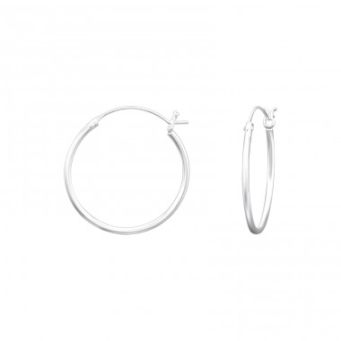 20mm hoop with french lock - 925 Sterling Silver Ear Hoops A4S43243