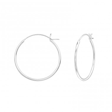 25mm simple hoops - 925 Sterling Silver Ear Hoops A4S43245