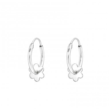 Flower - 925 Sterling Silver Children Hoops A4S43904