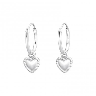 Heart - 925 Sterling Silver Children Hoops A4S43907