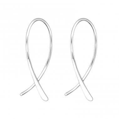 20mm ribbon - 925 Sterling Silver Ear Hoops A4S45809