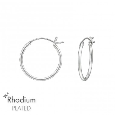 16mm hoops - 925 Sterling Silver Ear Hoops A4S47300