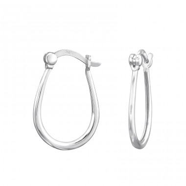 French Lock - 925 Sterling Silver Ear Hoops A4S47532