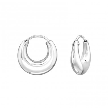 Round 15mm - 925 Sterling Silver Ear Hoops A4S48236