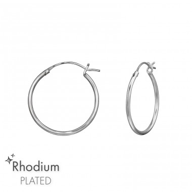  Hoops 20mm - 925 Sterling Silver Ear Hoops A4S48666