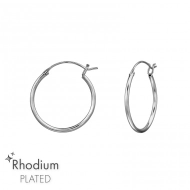 Hoops 18mm - 925 Sterling Silver Ear Hoops A4S48667