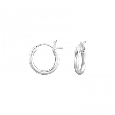 Ear Hoops10mm - 925 Sterling Silver Ear Hoops A4S48749