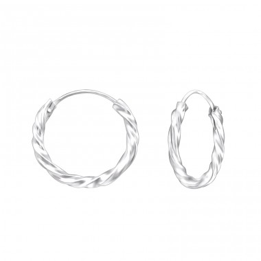 25mm Twisted hoop bali - 925 Sterling Silver Ear Hoops A4S557