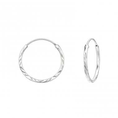 Twisted - 925 Sterling Silver Ear Hoops A4S6811