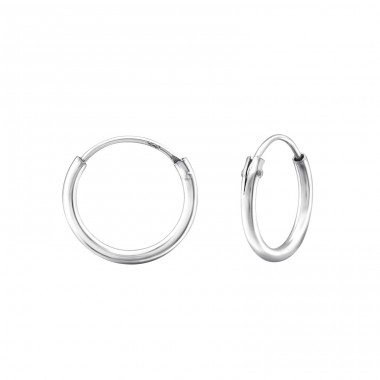 12mm Plain hoop - 925 Sterling Silver Ear Hoops A4S8176