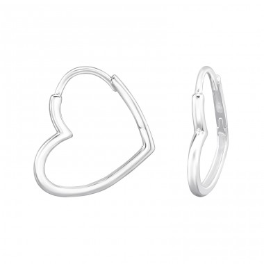 Heart - 925 Sterling Silver Huggies A4S46949