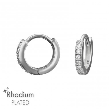 Huggies with  zirconia - 925 Sterling Silver Huggies A4S47164