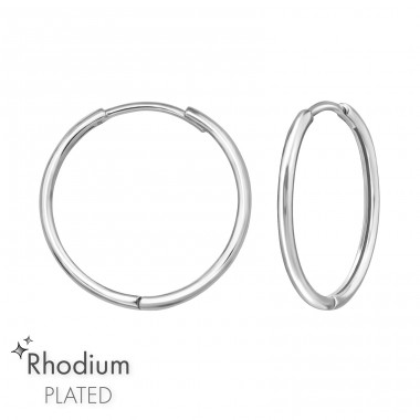 20mm Huggies - Rhodium - 925 Sterling Silver Huggies A4S47587