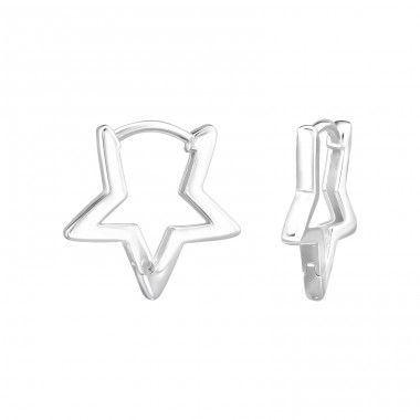 Star - 925 Sterling Silver Huggies A4S48404