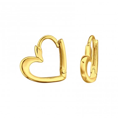 Golden Heart - 925 Sterling Silver Huggies A4S48408